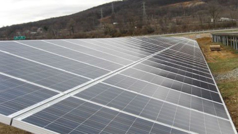 solar farm panel long view